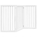 Dog Gate Foldable 3 Panels White 150 cm Poplar Wood 352246