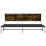 Metal Bed Frame without Mattress Smoked Oak 200x200 cm 3301350