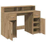 Desk with LED Lights Artisian Oak 120x55x91 cm Engineered Wood 3309419