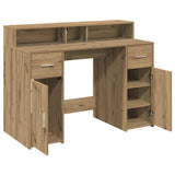 Desk with LED Lights Artisian Oak 120x55x91 cm Engineered Wood 3309419