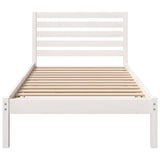 Bed Frame with Headboard White 75 x 190 cm Solid Pine Wood 872273