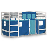 Kids' Loft Bed with Curtains without Mattress Blue 90x190cm 3206977