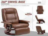 Faux Leather Armchair, with 145&deg Reclining Back and Footrest - Brown T3398P342242