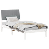 Bed Frame with Headboard White 90 x 200 cm Solid Pine Wood 878918