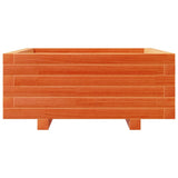 Garden Planter Wax Brown 60x60x26.5 cm Solid Wood Pine 847300