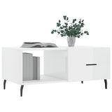 ZNTS Coffee Table High Gloss White 90x50x40 cm Engineered Wood 829230