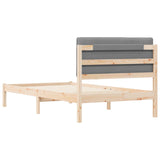Bed Frame with Upholstered Headboard Light Grey 100 x 200 cm 878069
