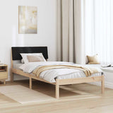 Bed frame Brown and black 100 x 200 cm Solid pine wood 878561