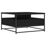 ZNTS Coffee Table Black 80x80x45 cm Engineered Wood 835289