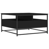 ZNTS Coffee Table Black 80x80x45 cm Engineered Wood 835289