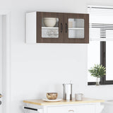 Wall Glass Cabinet LUCCA Brown Oak 80 x 31 x 40 cm 884952