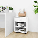 Rolling Cabinet High Gloss White 46x36x59 cm Engineered Wood 808473