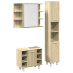 ZNTS 3 Piece Bathroom Furniture set Sonoma Oak Engineered Wood 3324976