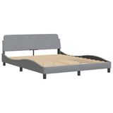 Bed Frame "Dover" Light Grey 152x203 cm Fabric 373288