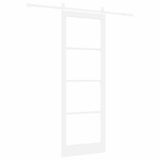Sliding Door White 83 x 232 cm Solid Pine Wood and Glass 3332422