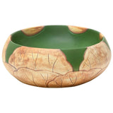 Countertop Basin Green and Brown Oval 59x40x15 cm Ceramic 155086