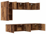 TV Wall Unit Wall-mounted 5 pcs Old Wood Engineered Wood 3402770