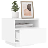 Bedside Cabinet Cool White Engineered Wood Compact 836798