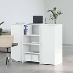 ZNTS Reception Desk White 135x50x103.5 cm Engineered Wood 3324187