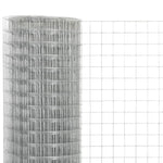 ZNTS Chicken Wire Fence Galvanised Steel 25x1.5 m Silver 143620