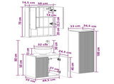 Bathroom Furniture Set 4 pcs Grey Sonoma 3407420