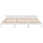 ZNTS Family Bed Frame No Mattress White 270x200 cm Solid Wood Pine 3324575