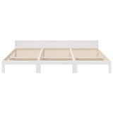 ZNTS Family Bed Frame No Mattress White 270x200 cm Solid Wood Pine 3324575