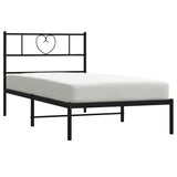 Metal Bed Frame without Mattress with Headboard Black 100x200cm 355458