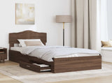 Bed Frame with Headboard Brown Oak 70 x 190 cm Engineered Wood 3413262