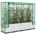 ZNTS Raised Bed with Greenhouse Cover Rattan Look 160x40x138 cm 4015844