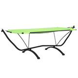 Outdoor Lounge Bed with Canopy Green Steel and Oxford Fabric 317602