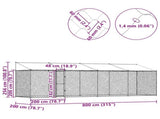 Dog Cage with Roof Silver 800 x 200 x 256 cm Steel and PE 3368303
