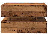 Coffee Table with LED Lights Old Wood 50x50x40 cm 857716