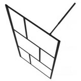 Walk-in Shower Wall with Tempered Glass Black 80x195 cm 149152