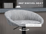 Modern Bar Stools Set of 2, Height Adjustable Swivel Barstools, PU Leather Upholstered Bar Chair T3398P329920