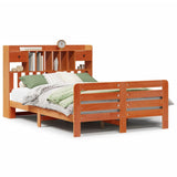 Bookcase Bed without Mattress Wax Brown 160x200 cm Solid Wood Pine 3309970