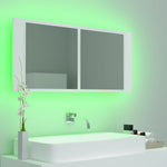 ZNTS LED Bathroom Mirror Cabinet White 100x12x45 cm Acrylic 804980