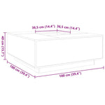 ZNTS Coffee Table Brown Oak 100x100x40 cm Engineered Wood 3284055