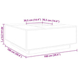 ZNTS Coffee Table Brown Oak 100x100x40 cm Engineered Wood 3284055