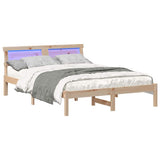 Bed Frame with Headboard Brown 140 x 190 cm Solid Pine Wood 872824
