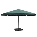 Aluminium Garden Parasol with Portable Base Green 271717