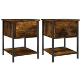 ZNTS Bedside Tables 2 pcs Smoked Oak 34x35.5x45 cm Engineered Wood 825858