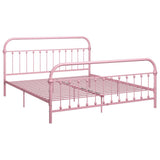 284515 Bed Frame without Mattress Pink Metal 180x200 cm Super King