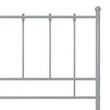 Bed Frame without Mattress Grey Metal 200x200 cm 324966