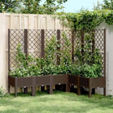 Garden Planter with Trellis Brown 160x120x142 cm PP 367940