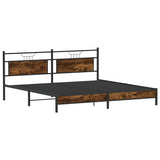 Metal Bed Frame without Mattress Smoked Oak 193x201 cm 3325107