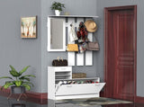 2PC Shoes Storage Chest Cloths Rack Unit w/Mirror Multiple Shelves Large Storage Capacity Shoes T3398P328326