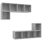 4 Piece TV Cabinet Set Concrete Grey Engineered Wood 3079812