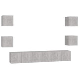 7 Piece TV Cabinet Set Concrete Grey Engineered Wood 3079081