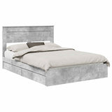 Storage Bed Concrete Grey 160 x 200 cm Engineered Wood 3409900